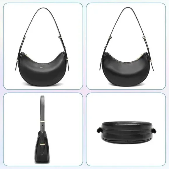 Small Shoulder Bag for Women Vegan Leather Crossbody Bags Adjust Handbags Purses - Picture 5 of 6